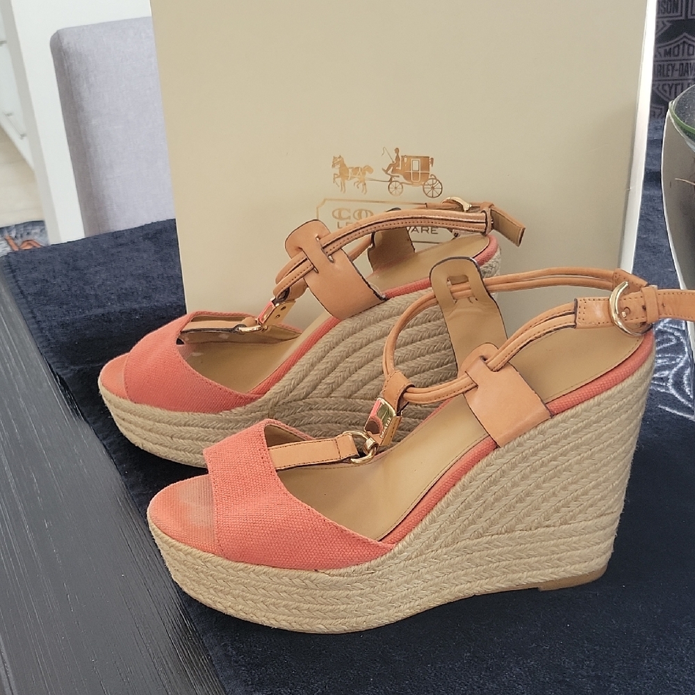 Coach Leah Sandals 7 Orange